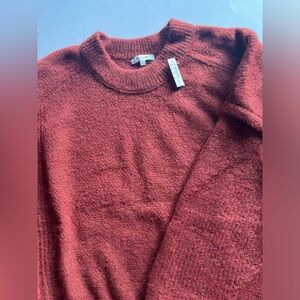 Madewell 3X Kiawah Cable Knit Pullover Sweater Wool Blend Chunky Knit Auburn NWT